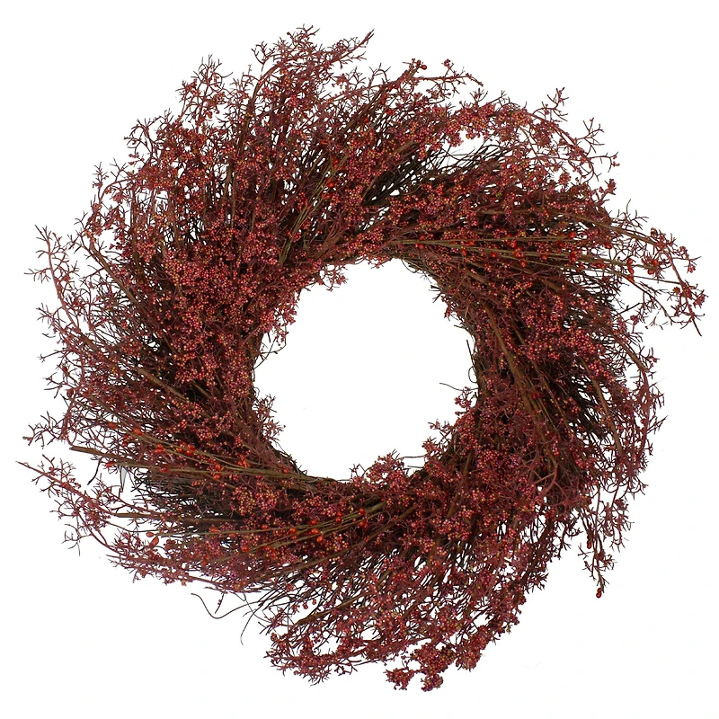 24" Fall Harvest Burgundy Berry Wreath