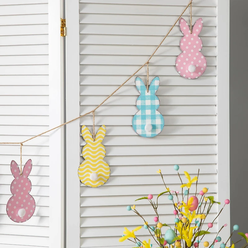 Glitzhome® 6ft. Easter Metal Bunny Garland