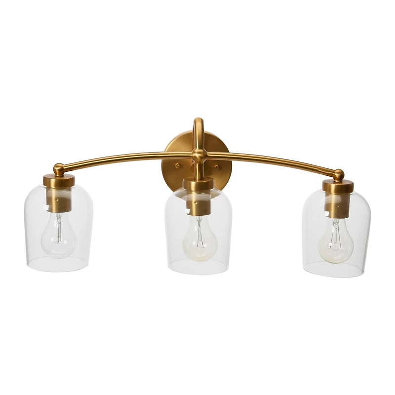 Hello Honey® Robert Stevenson Lighting Adrian Metal & Clear Glass 3-Light Vanity
