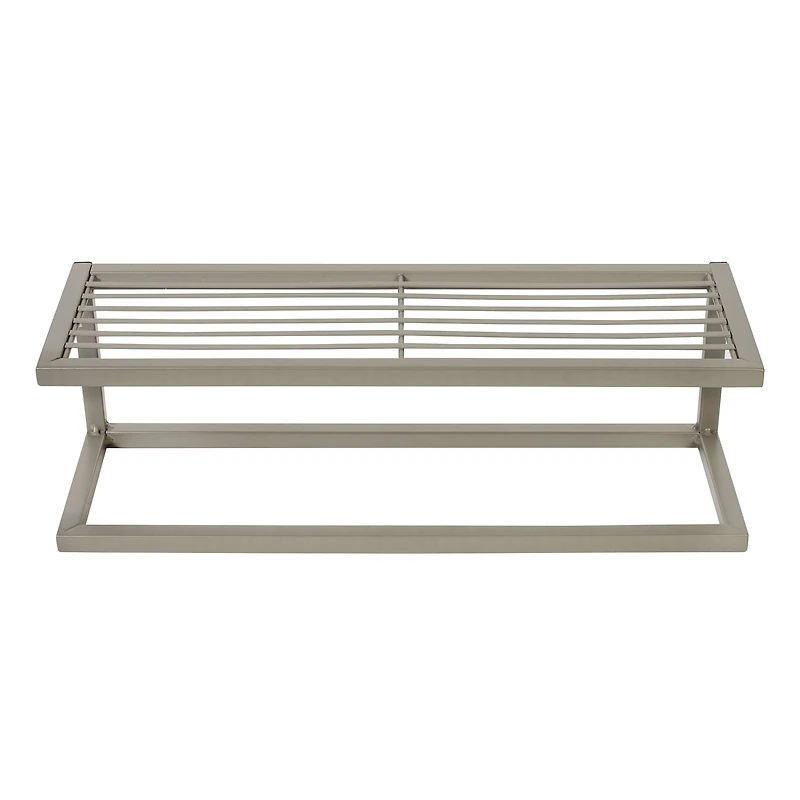 Honey Can Do Steel Bathroom Slatted Shelf with Towel Bar