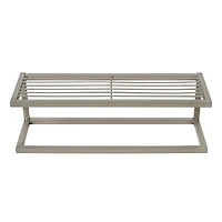 Honey Can Do Steel Bathroom Slatted Shelf with Towel Bar