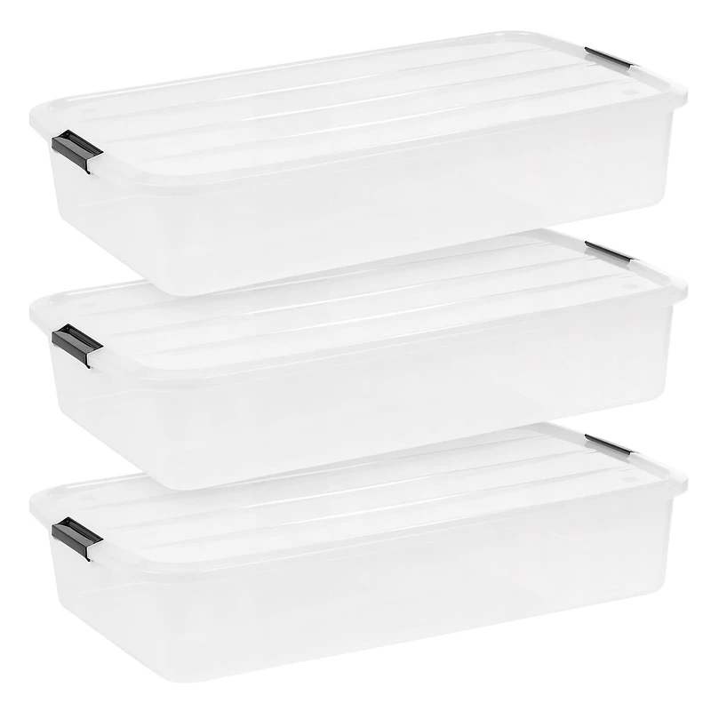 IRIS® 50qt. Clear Underbed Storage Boxes with Latching Lids, 3ct.
