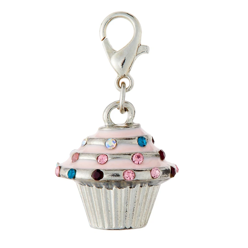 Pink & Silver Cupcake Charm by Bead Landing™