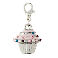 Pink & Silver Cupcake Charm by Bead Landing™