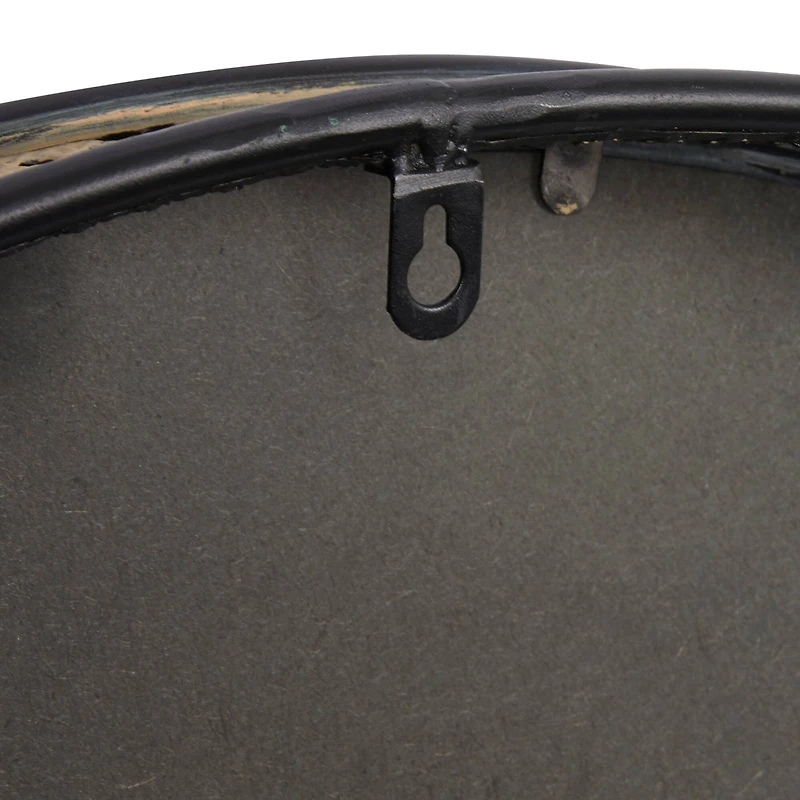 31.5" Black & Brown Contemporary Metal Wall Mirror