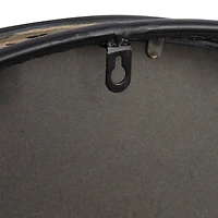 31.5" Black & Brown Contemporary Metal Wall Mirror