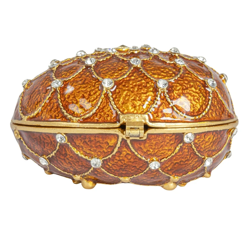 Hello Honey® 3.5" Amber Jeweled Egg Trinket Box