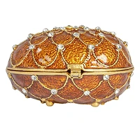 Hello Honey® 3.5" Amber Jeweled Egg Trinket Box