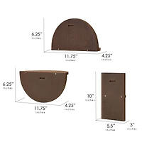 American Art Decor Half Circles Meet Right Angles 4-Piece Shelf Set - 10" x 5.5", 6.25" x 11.75"