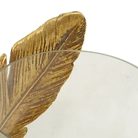 8" Gold Leaf Glass Traditional Candlestick Holder