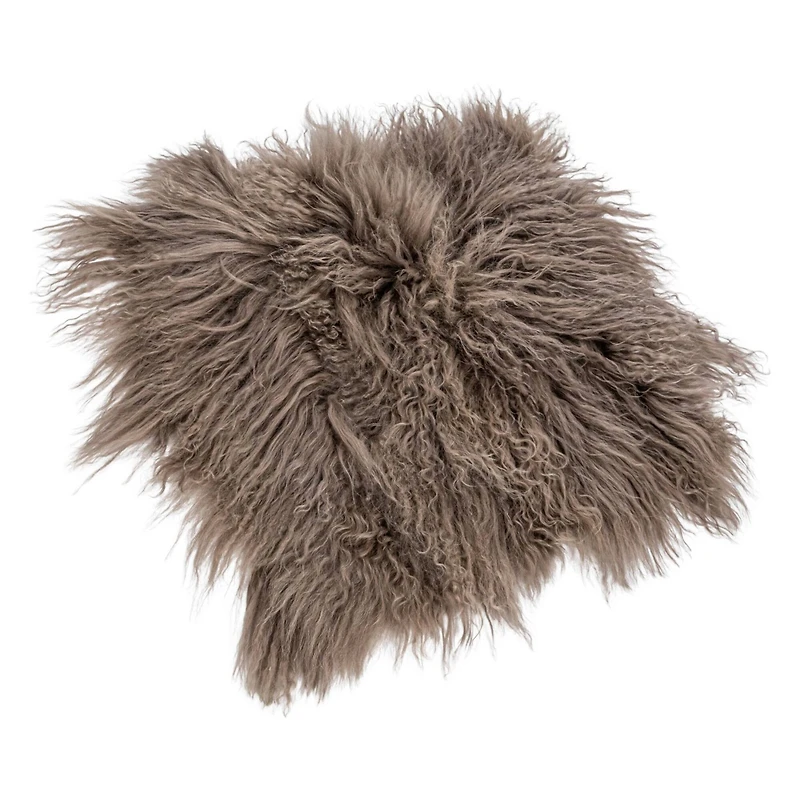 Hello Honey® 16" x 16" Charcoal Mongolian Lamb Fur Seat Cover