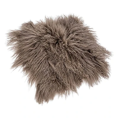 Hello Honey® 16" x 16" Charcoal Mongolian Lamb Fur Seat Cover