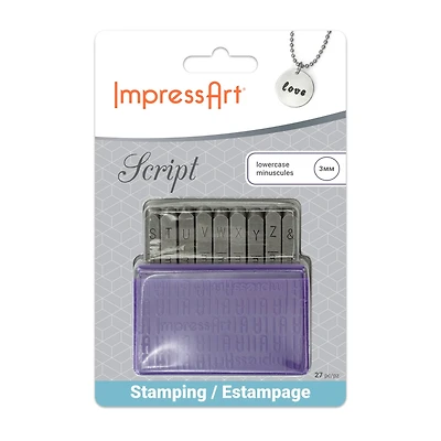 ImpressArt® 3mm Basic Script Lowercase Letter Stamps Set