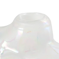 8" Clear Abstract Handmade Bubble Glass Vase