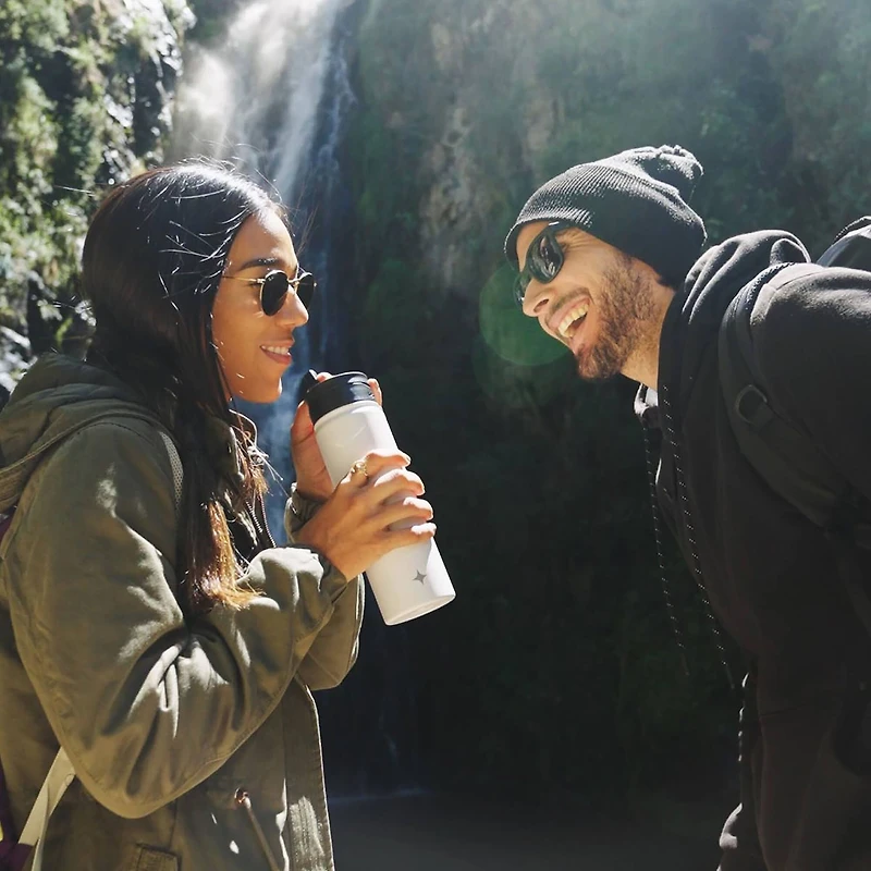 JoyJolt® 22oz. Triple Insulated Water Bottle with Flip Lid & Sport Straw Lid