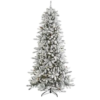 7.5ft. Unlit Flocked Livingston Fir Artificial Christmas Tree with Pine Cones