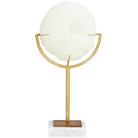 11" Cream Coral Sculpture with Marble Base