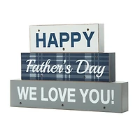 Glitzhome® 12" Lighted Happy Father's Day Block Sign