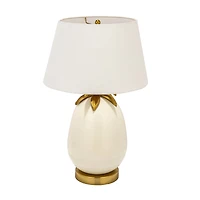 Hello Honey® 22" White & Gold Tropical Table Lamp with Pineapple Detail