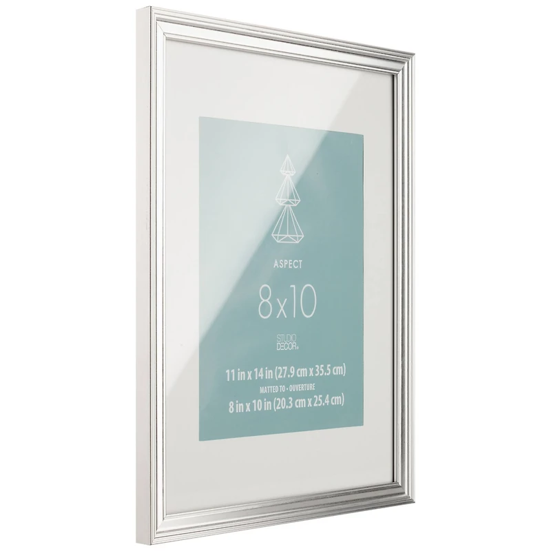 Aspect 8" x 10" Silver Narrow Frame with Mat by Studio Décor®