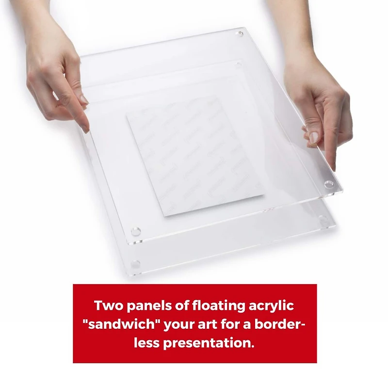 Cool Modern Frames 2 Pack Clear Acrylic Float Frame with Silver Hardware