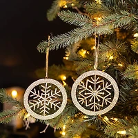 Jeweled Metal Snowflake Ornament Set