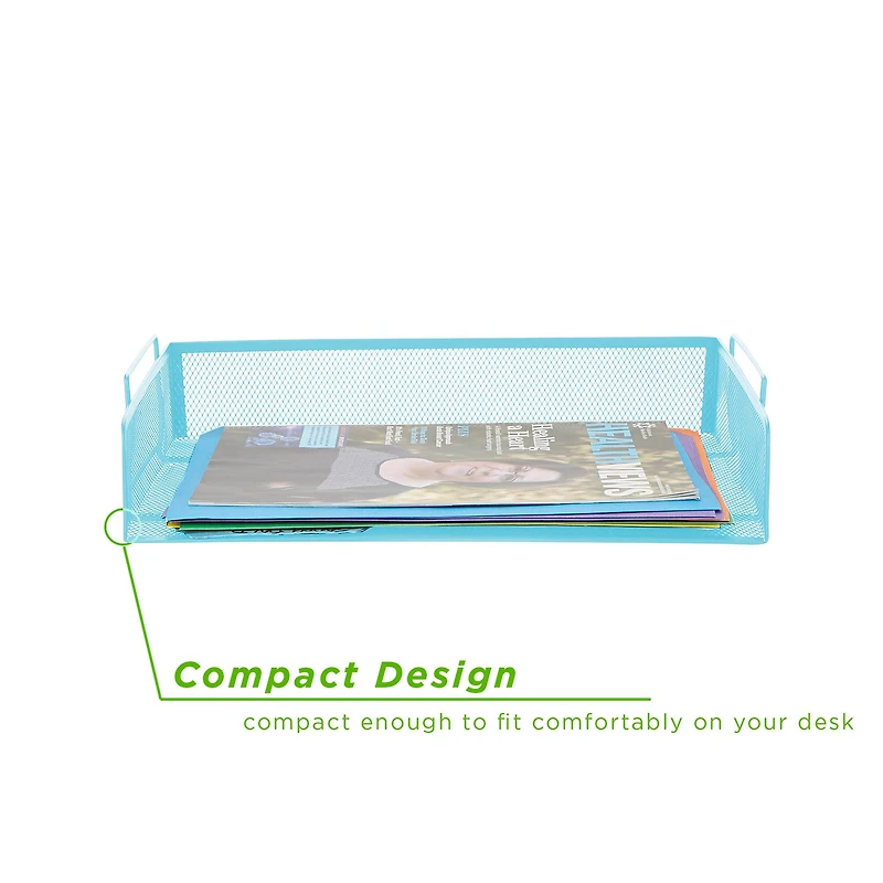 Mind Reader Stackable Metal Mesh Tray & Desk Document Organizer Set