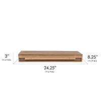 Natural Rustic Embossed Wood Floating Wall Shelf