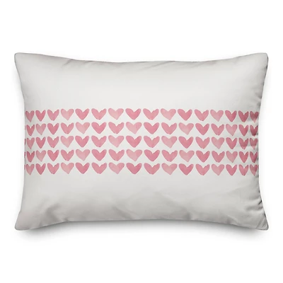 Watercolor Hearts Throw Pillow