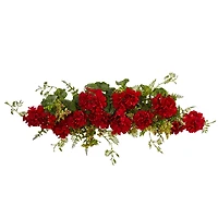 32” Red Geranium and Berry Swag