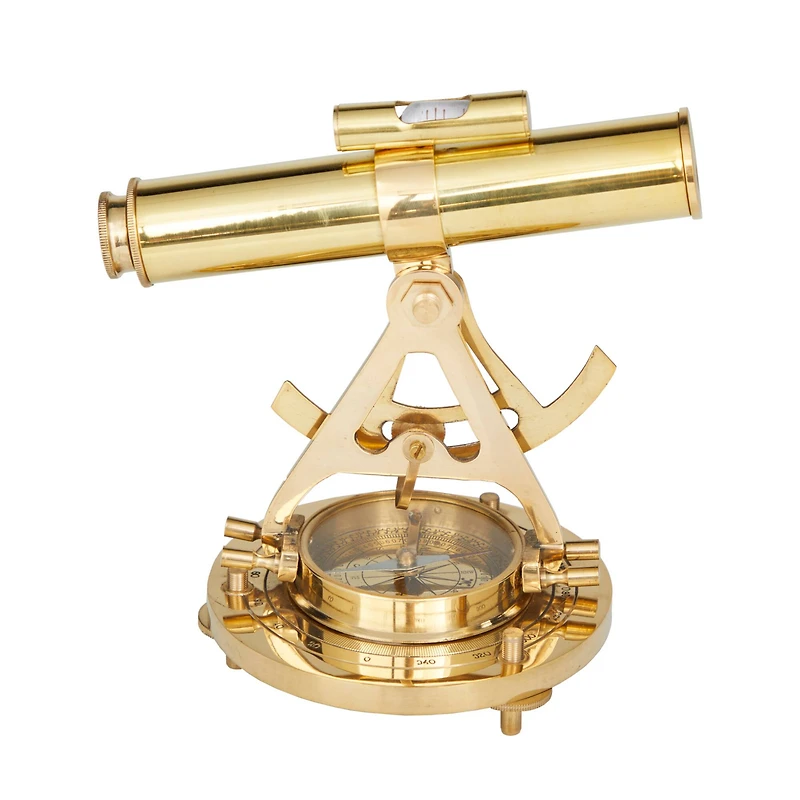 Brass Coastal Telescope Compass, 8" x 8" x 8"