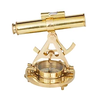Brass Coastal Telescope Compass, 8" x 8" x 8"
