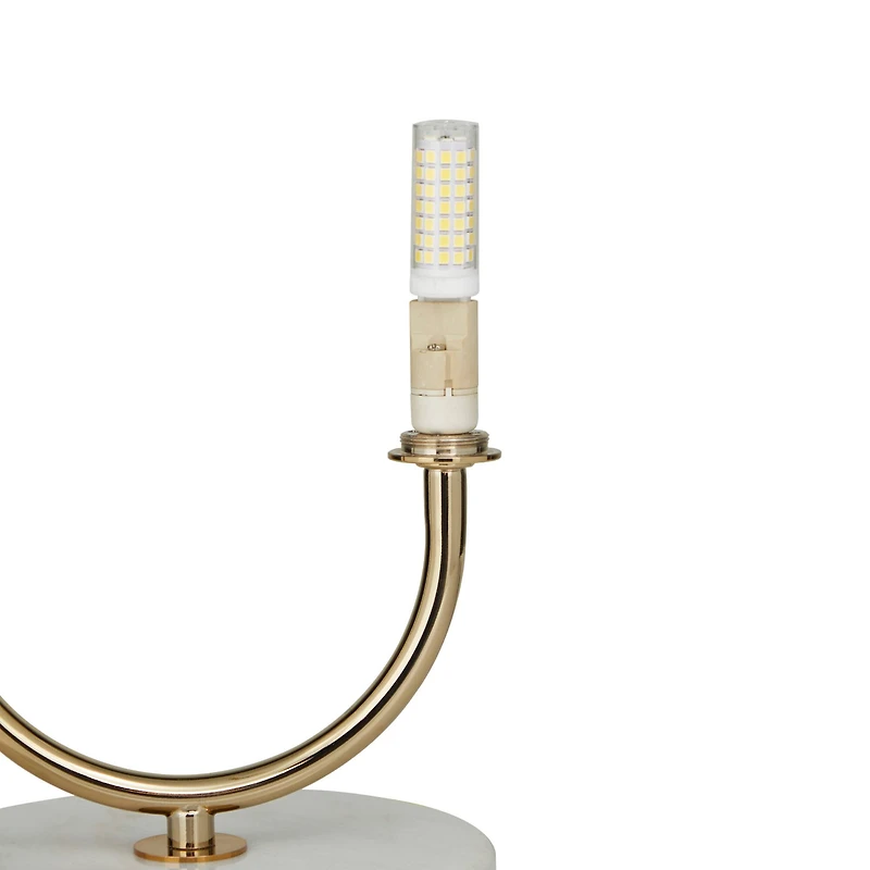 Gold Metal Contemporary Abstract Table Lamp, 10" x 11" x 18"