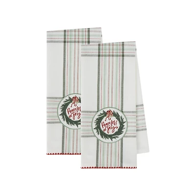 Peace Love Joy Embellished Dishtowel Set/2
