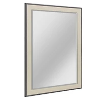 Head West Textured Gray Mat Framed Beveled Glass Accent Mirror