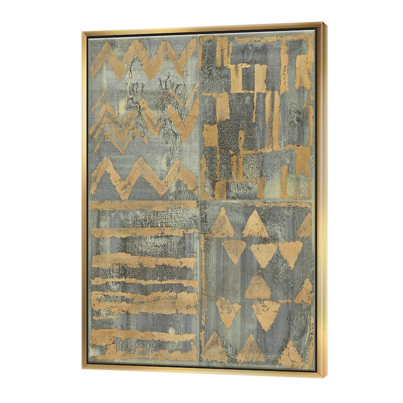 Designart - Gold Geometric Tapestry III