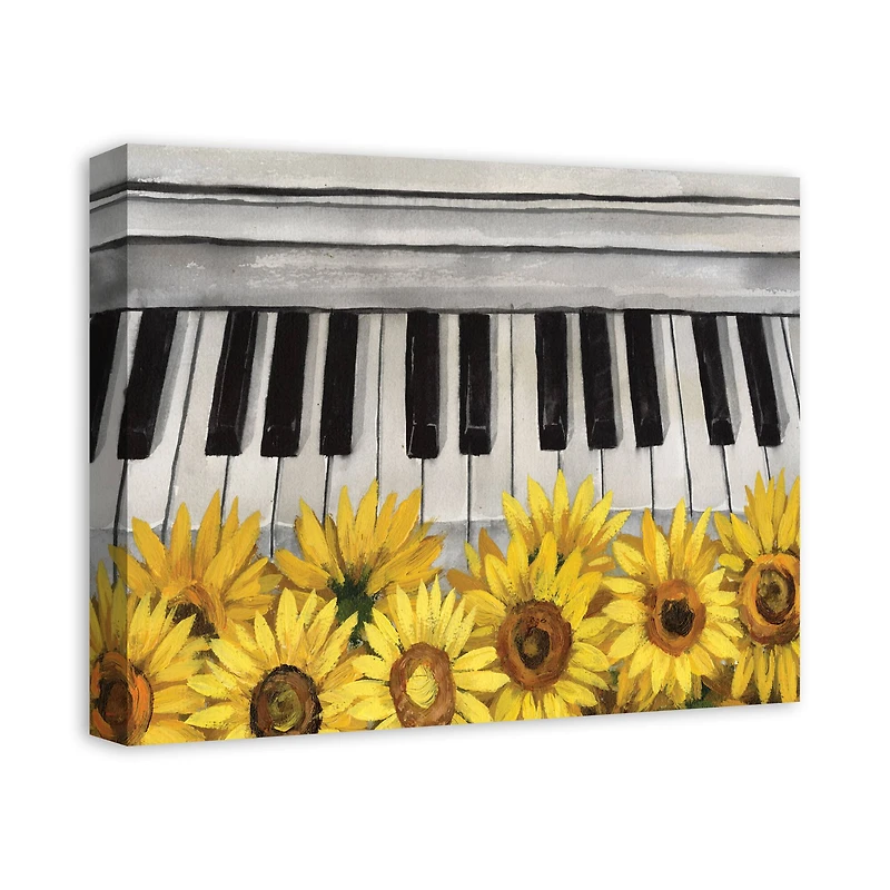 Music & Sunflowers Canvas Wall Art