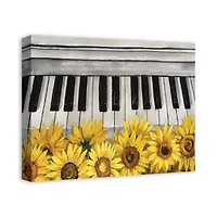 Music & Sunflowers Canvas Wall Art