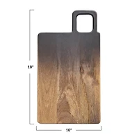 Hello Honey® 18" Black & Natural Ombre Mango Wood Cheese/Cutting Board with Handle