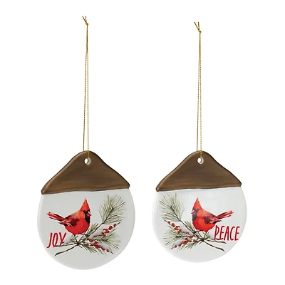 12ct. 4.5" Cardinal Joy & Peace Ornaments