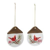 12ct. 4.5" Cardinal Joy & Peace Ornaments
