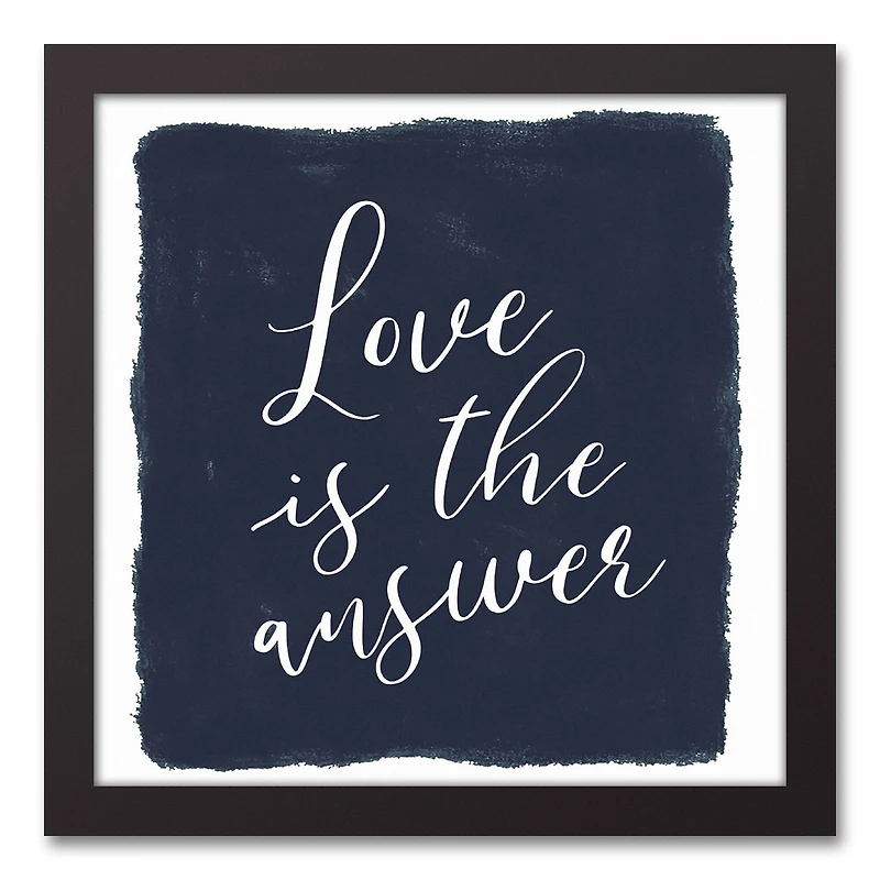 Love is the Answer 12" x 12" Black Framed Canvas