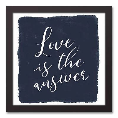 Love is the Answer 12" x 12" Black Framed Canvas