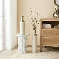 Glitzhome® Modern White & Gold Metal Floor Vases Set