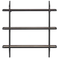 Gray Metal and Wood Industrial Wall Shelves, 34" x 32" x 6"