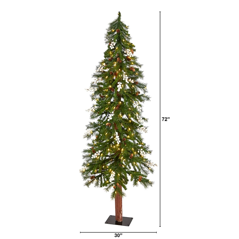 6ft. Pre-Lit Alpine Artificial Christmas Tree, Warm White LED Lights