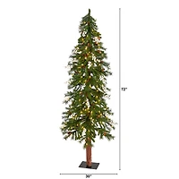 6ft. Pre-Lit Alpine Artificial Christmas Tree, Warm White LED Lights