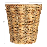 Household Essentials 11" Round Water Hyacinth & Seagrass Waste Basket