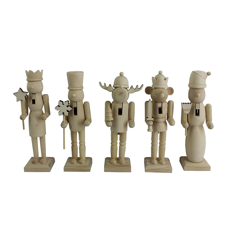 6" Whimsical 5 Piece DIY Pinewood Nutcracker Set by Make Market®