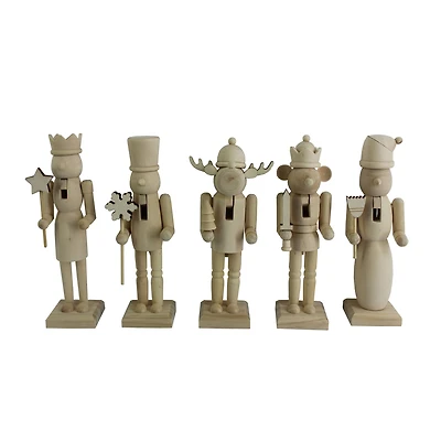 6" Whimsical 5 Piece DIY Pinewood Nutcracker Set by Make Market®